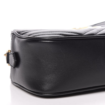 Gucci Calfskin Matelasse Small GG Marmont Chain Shoulder Bag Black 6 of 12