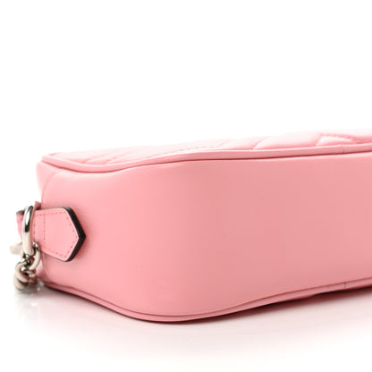 Gucci Calfskin Matelasse Mini GG Marmont Chain Shoulder Bag Wild Rose 8 of 9