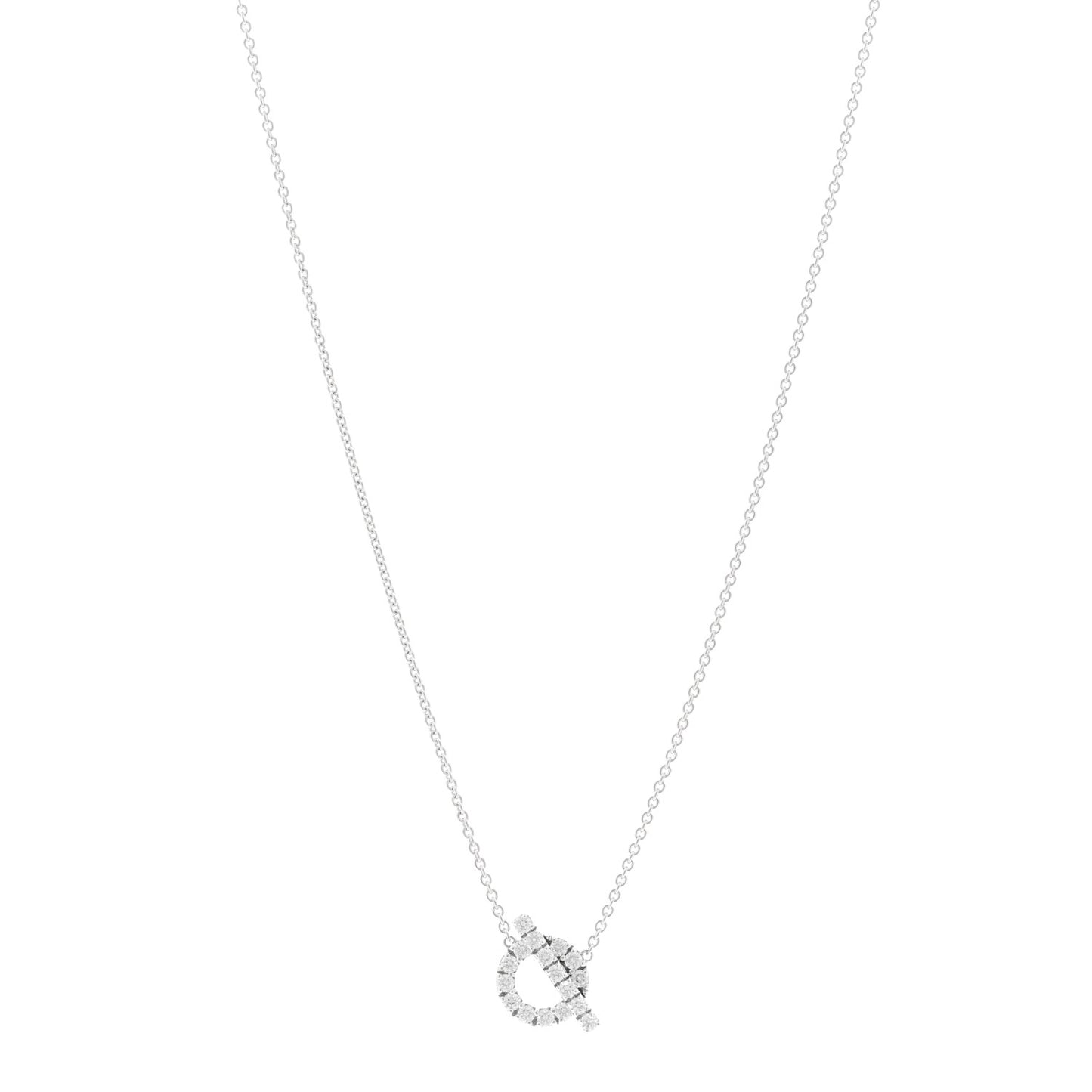 18K White Gold Diamond Finesse Pendant Necklace