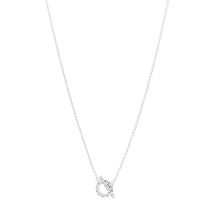 Hermes 18K White Gold Diamond Finesse Pendant Necklace 1 of 6