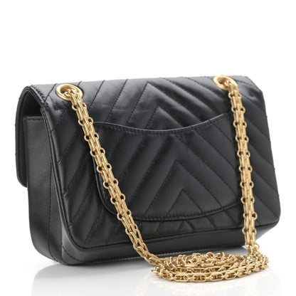 Chanel Aged Calfskin Chevron Quilted 2.55 Reissue Mini Flap Black 2 of 11