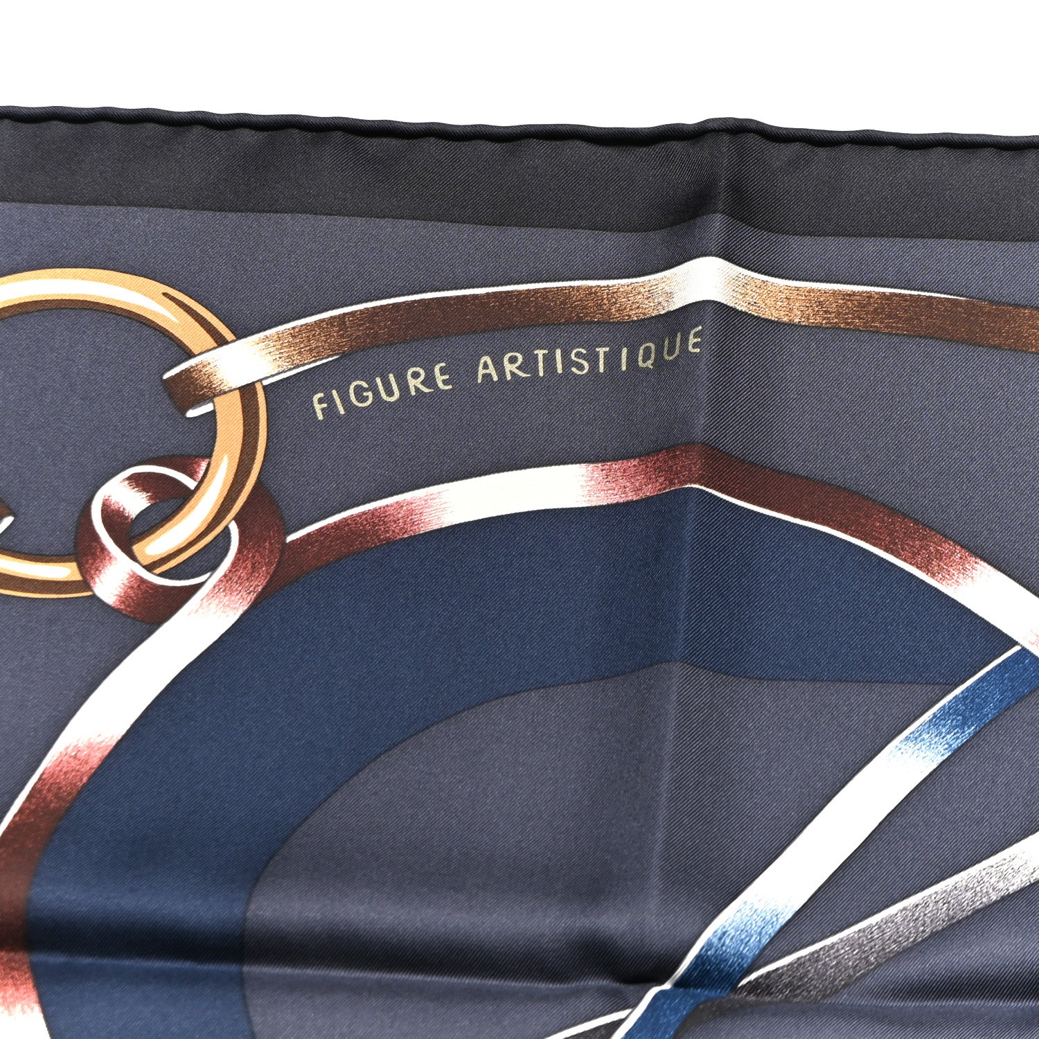 Hermes Silk Figure Artistique Scarf 90 Bleu Noir Brun Chocolate 5 of 6