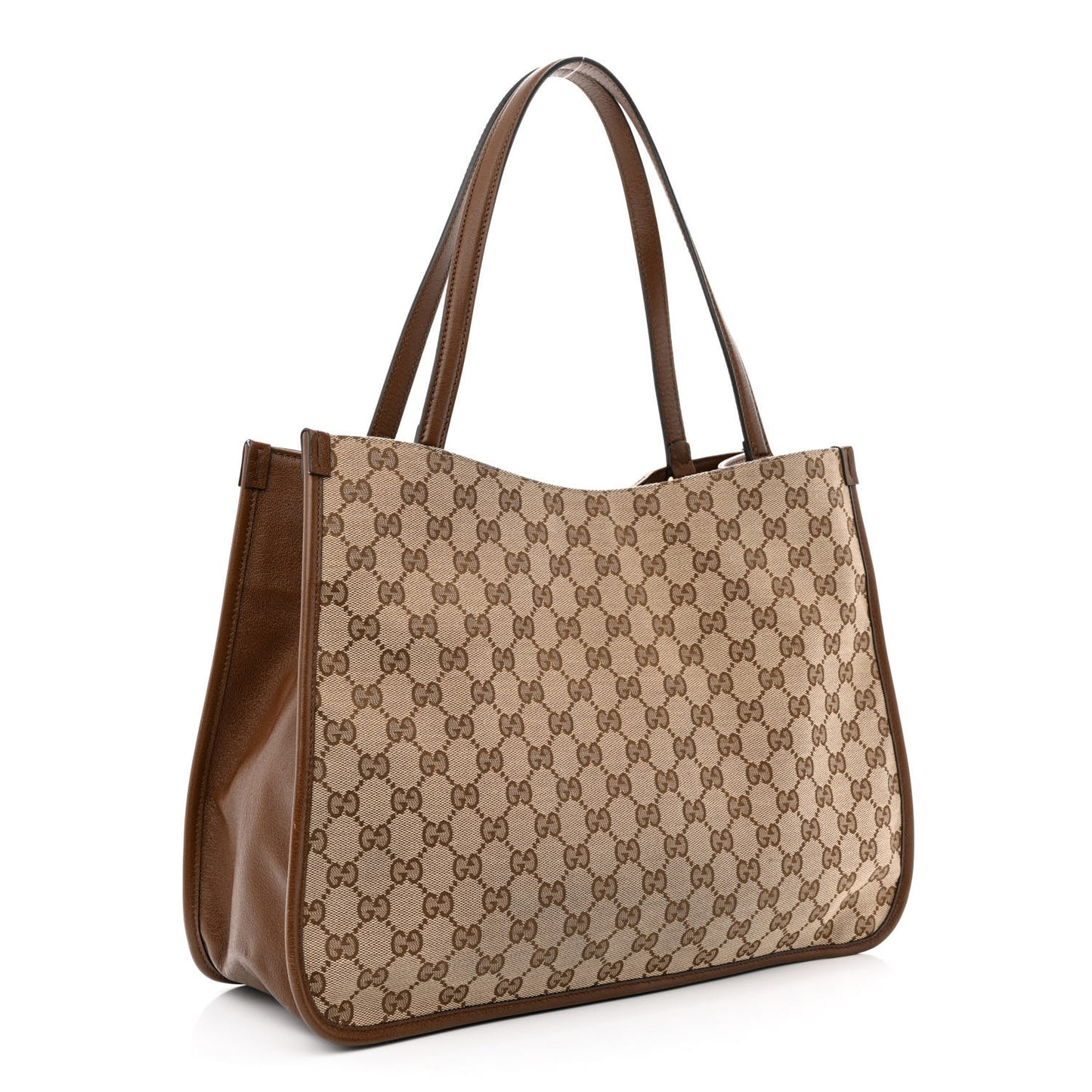 Monogram Horsebit 1955 Tote Bag Beige Brown Sugar