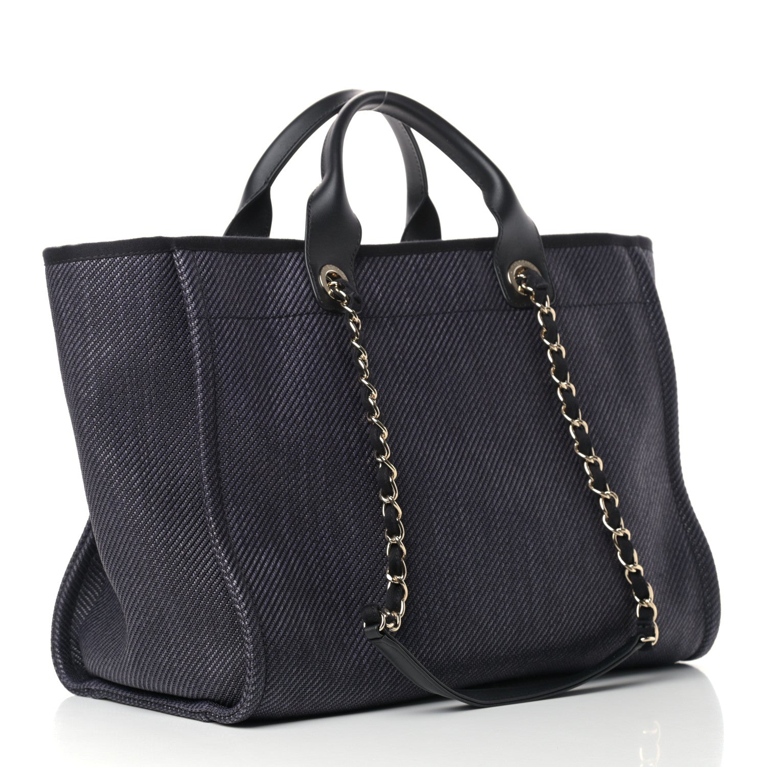 Chanel Canvas Medium Deauville Tote Black 2 of 9