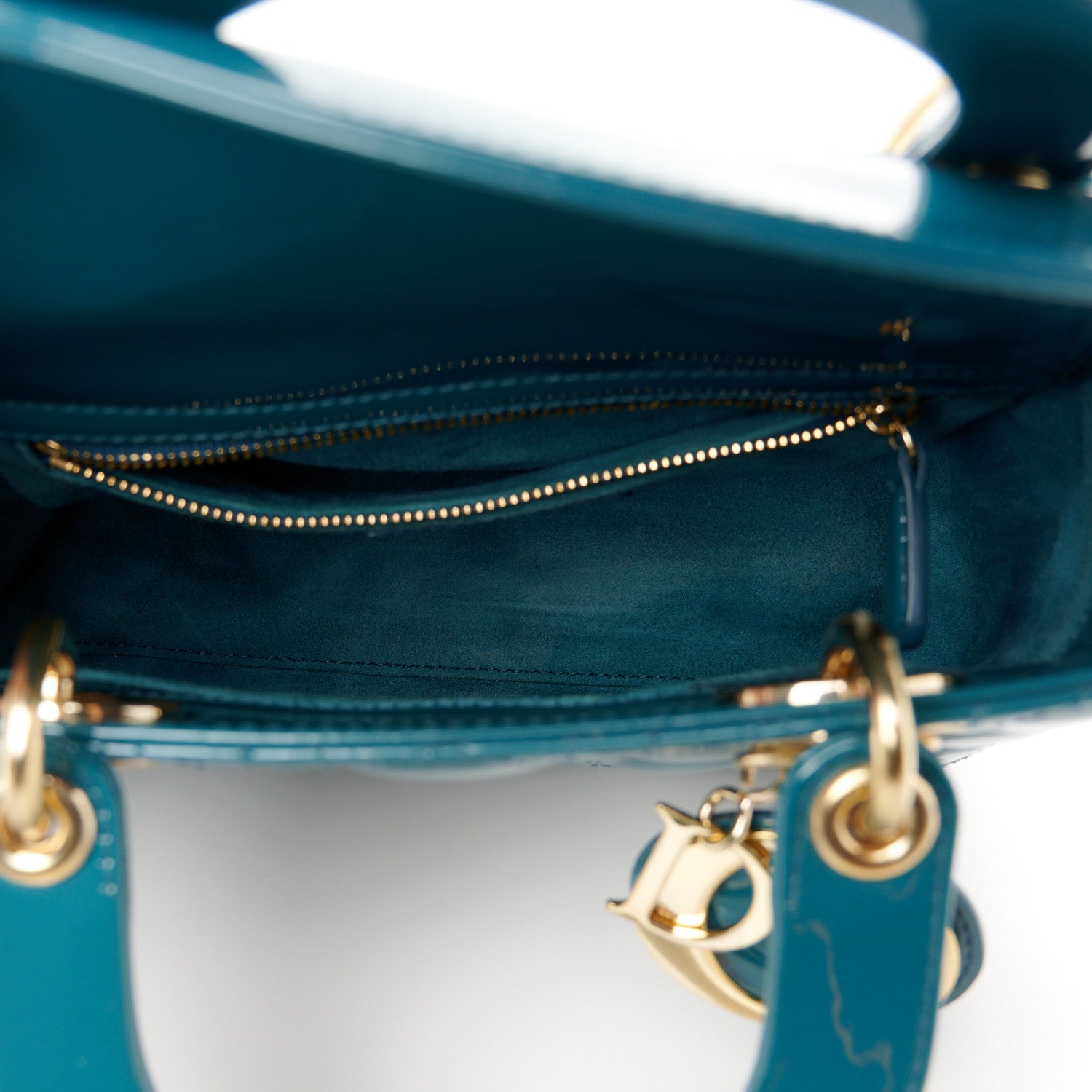 Christian Dior Patent Cannage Small Lady Dior Turquoise 5 of 10