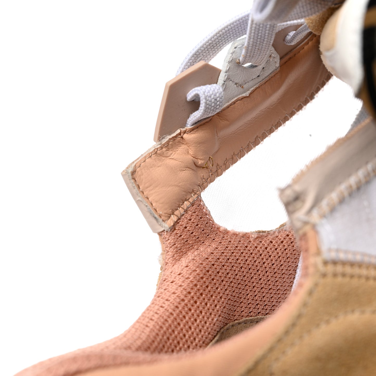 Nylon Suede Transparent Fendi Flow Low Top Sneakers 40 Light Rose