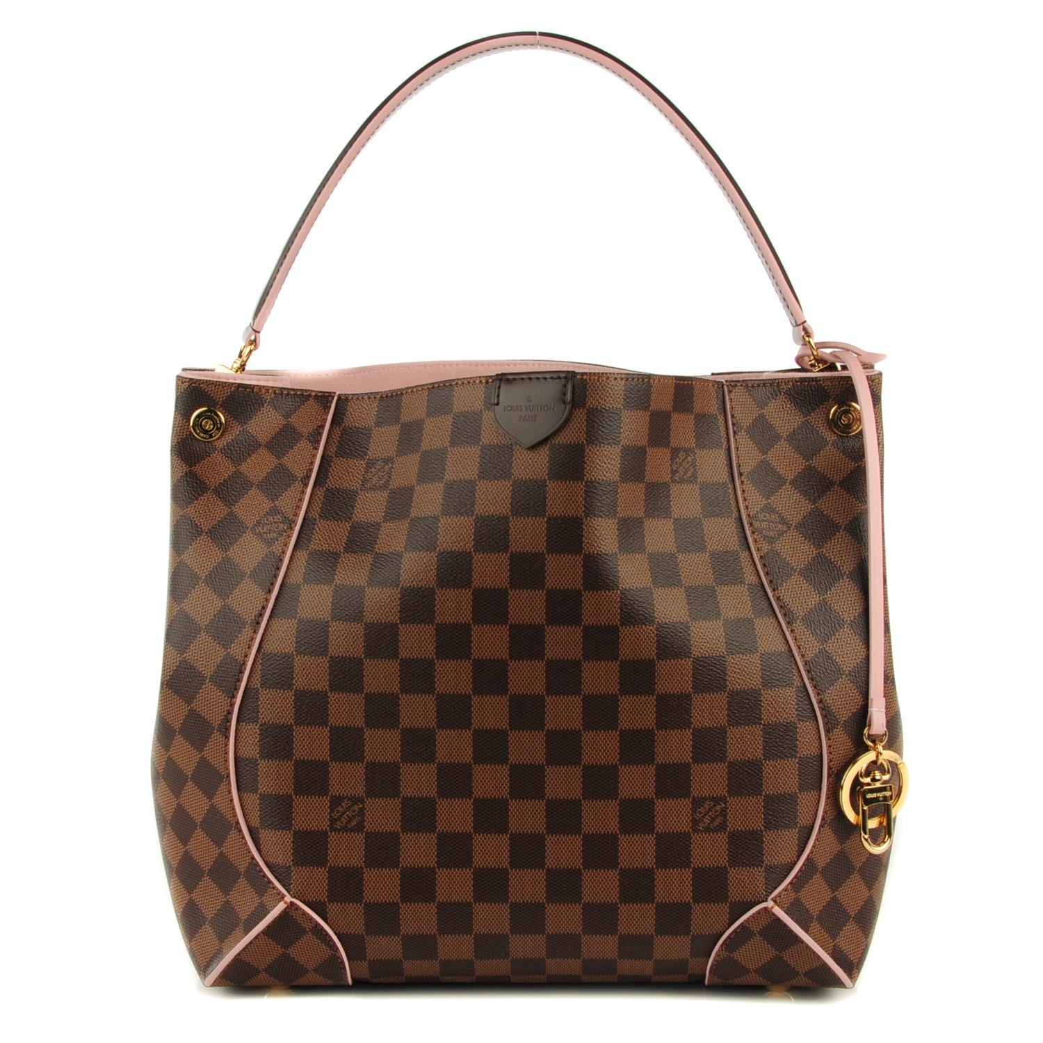 Louis Vuitton Damier Ebene Caissa Hobo Rose Ballerine 1 of 7