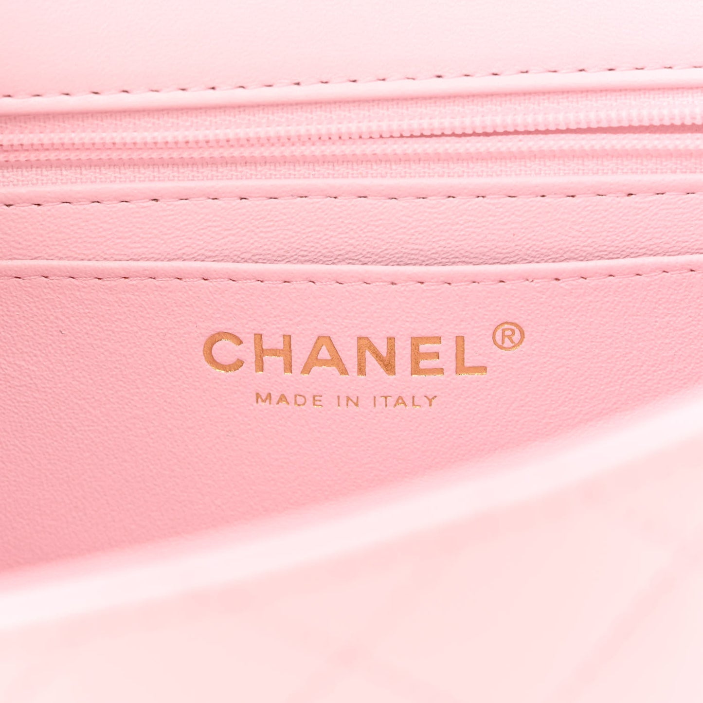 Lambskin Quilted Mini Top Handle Rectangular Flap Light Pink