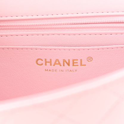 Chanel Lambskin Quilted Mini Top Handle Rectangular Flap Light Pink 6 of 11