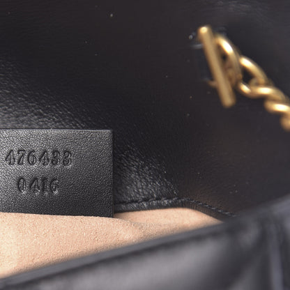 Gucci Calfskin Matelasse Super Mini GG Marmont Shoulder Bag Black 7 of 11