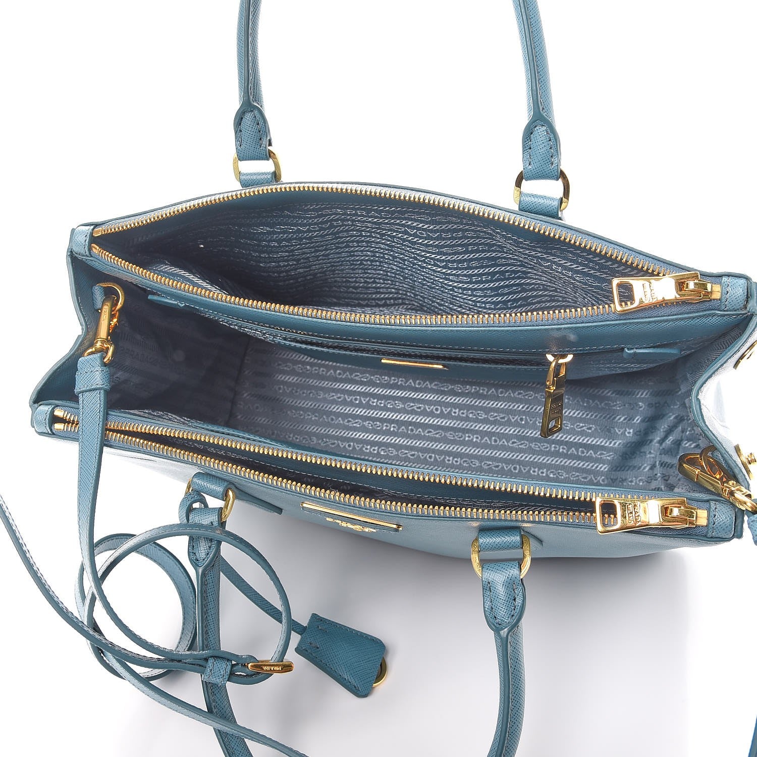 Prada Saffiano Medium Galleria Double Zip Tote Aviazione 5 of 8