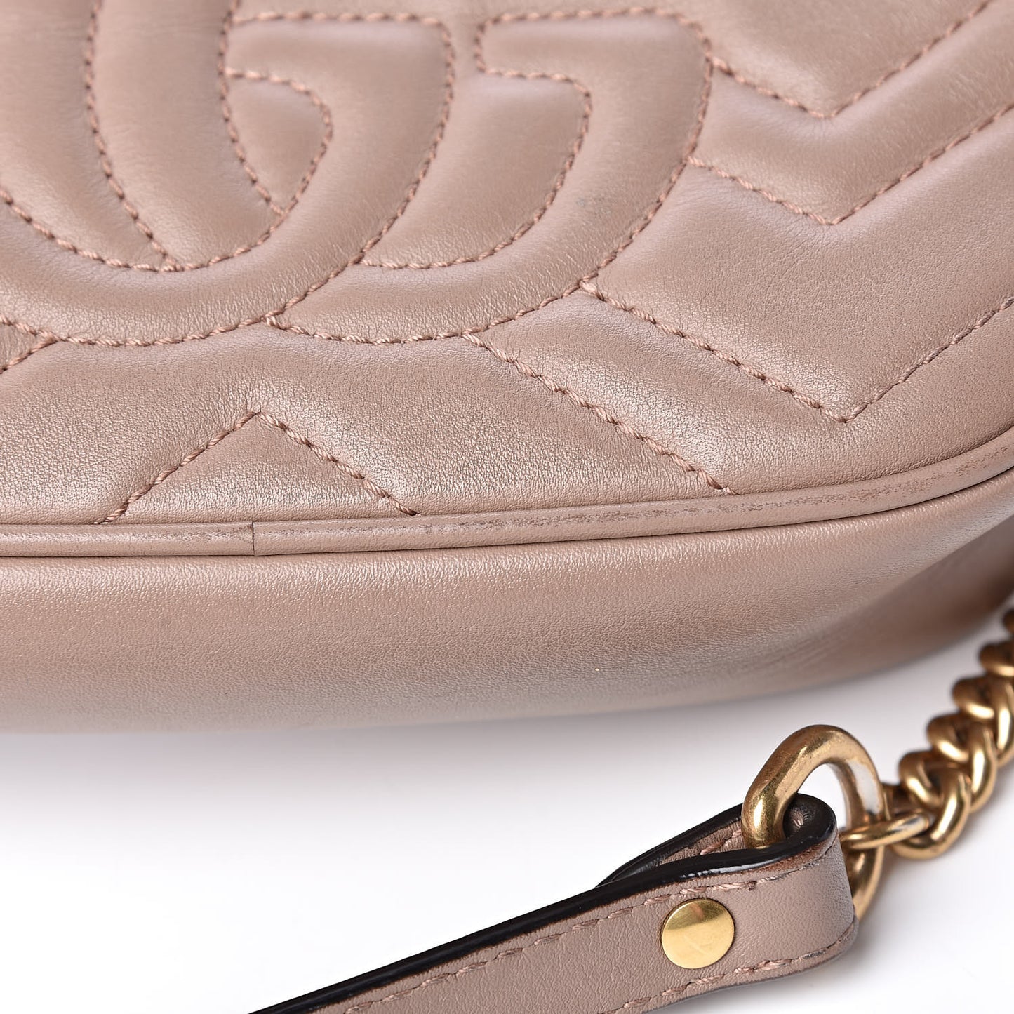 Calfskin Matelasse Mini GG Marmont Chain Shoulder Bag Porcelain Rose
