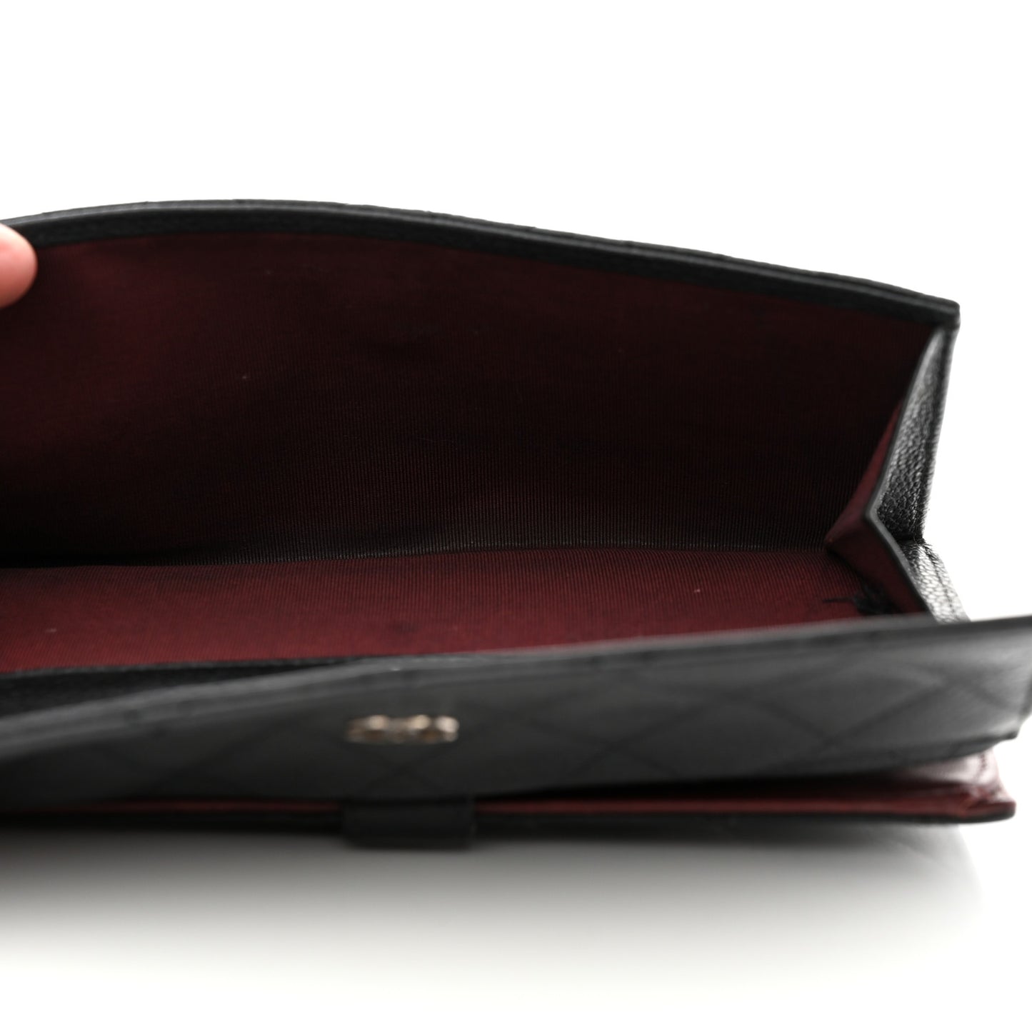 Caviar Quilted CC Long Double Wallet Black