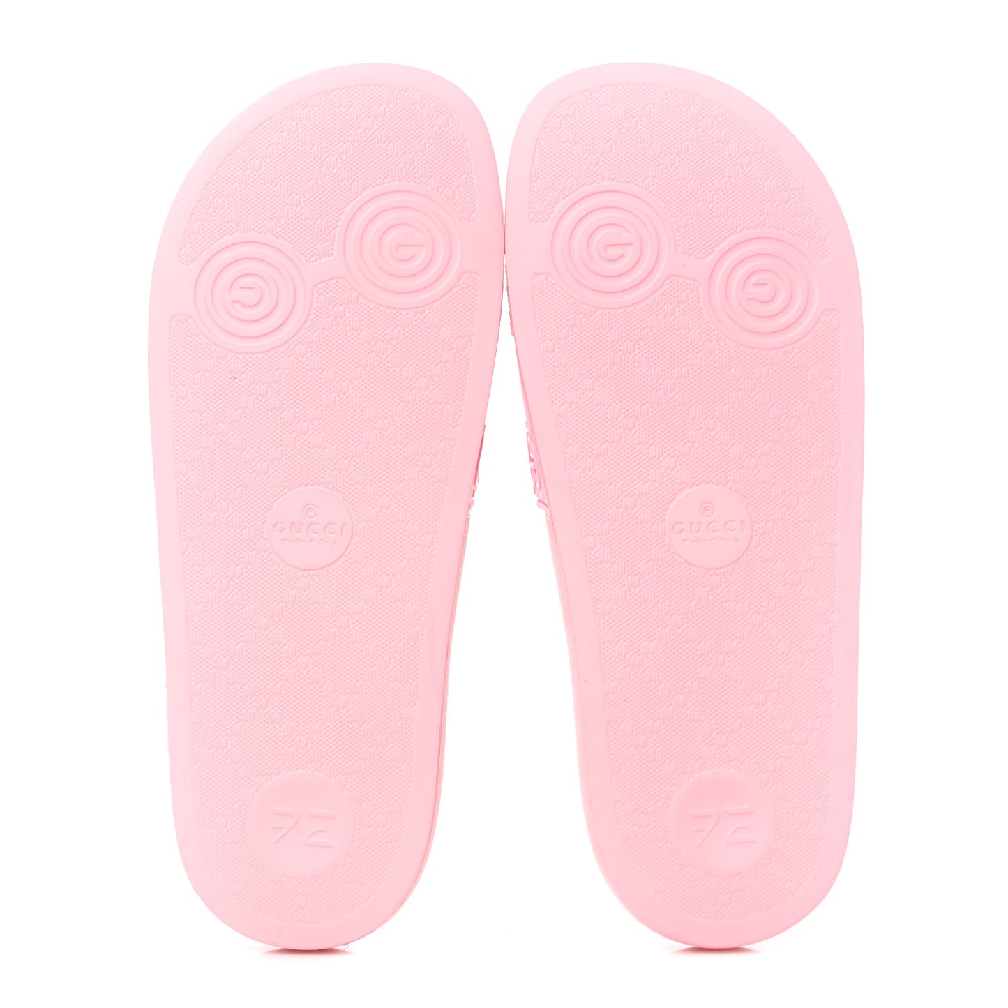 Rubber GG Monogram Perforated Womens Slide Sandals 38 Rose Box