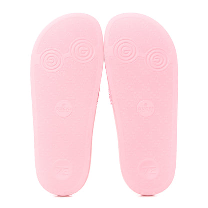 Gucci Rubber GG Monogram Perforated Womens Slide Sandals 38 Rose Box 5 of 8