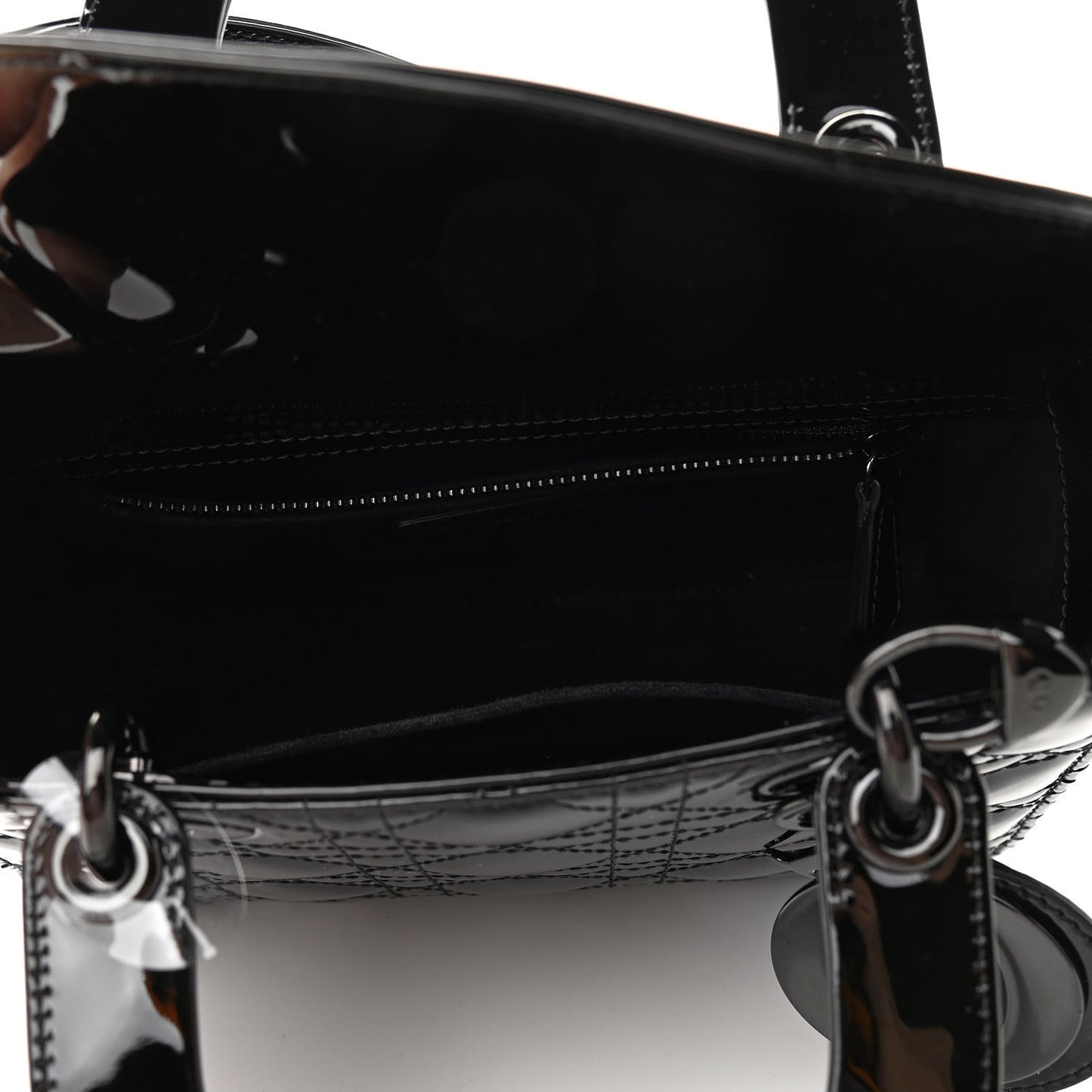 Patent Cannage Small Lady Dior Black