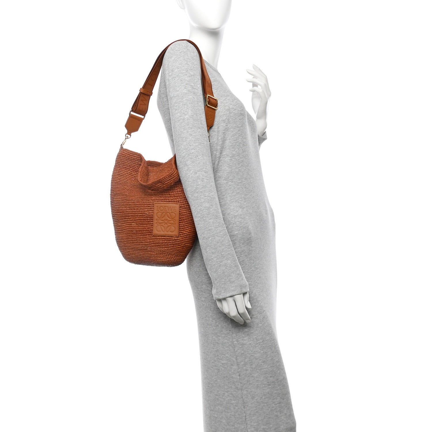 Loewe Raffia Mini Slit Tote Bag Honey Gold 2 of 9