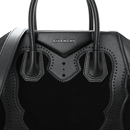 Givenchy Calfskin Suede Brogue Small Antigona Black 8 of 11