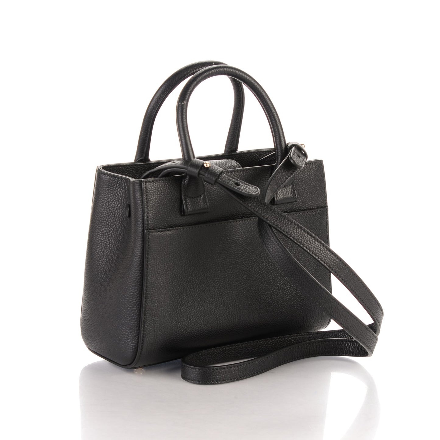 Grained Calfskin Mini Neo Executive Shopper Tote Black