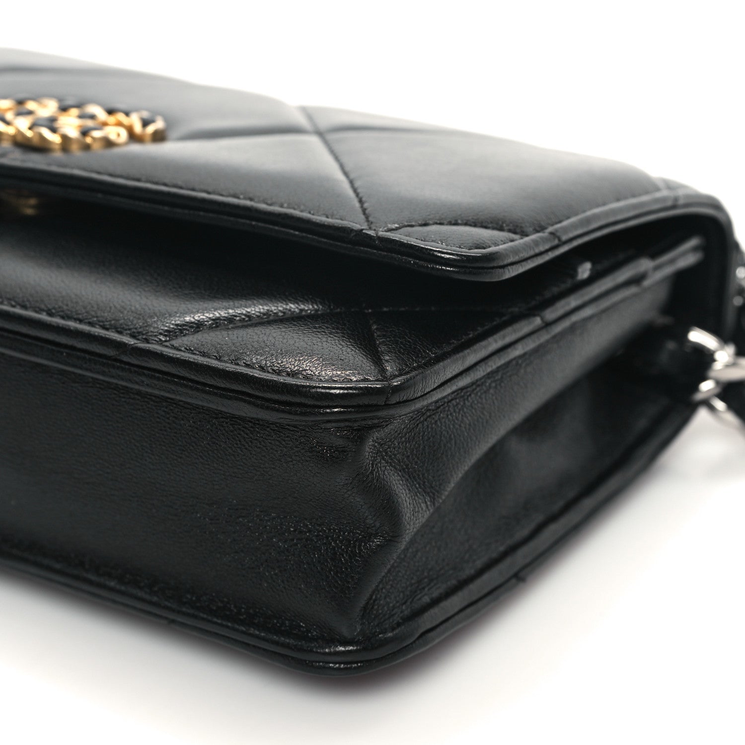 Chanel Lambskin Quilted Chanel 19 Wallet On Chain WOC Black 11 of 13