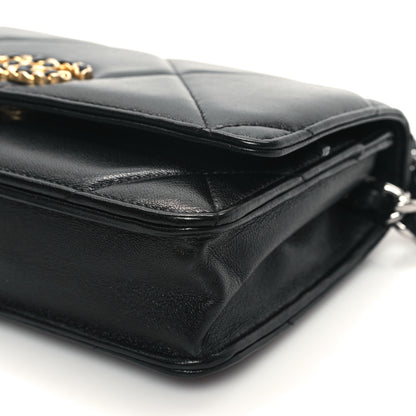 Chanel Lambskin Quilted Chanel 19 Wallet On Chain WOC Black 11 of 13