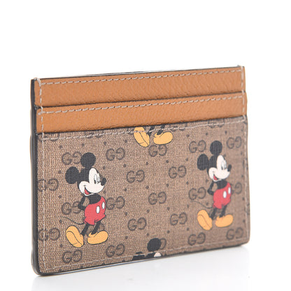 Gucci X DISNEY Mini Vintage GG Supreme Monogram Mickey Mouse Card Holder Beige Vintage Sun Oil 3 of 8
