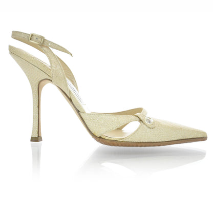 Jimmy Choo Glitter Fabric Heels 37 6 of 8