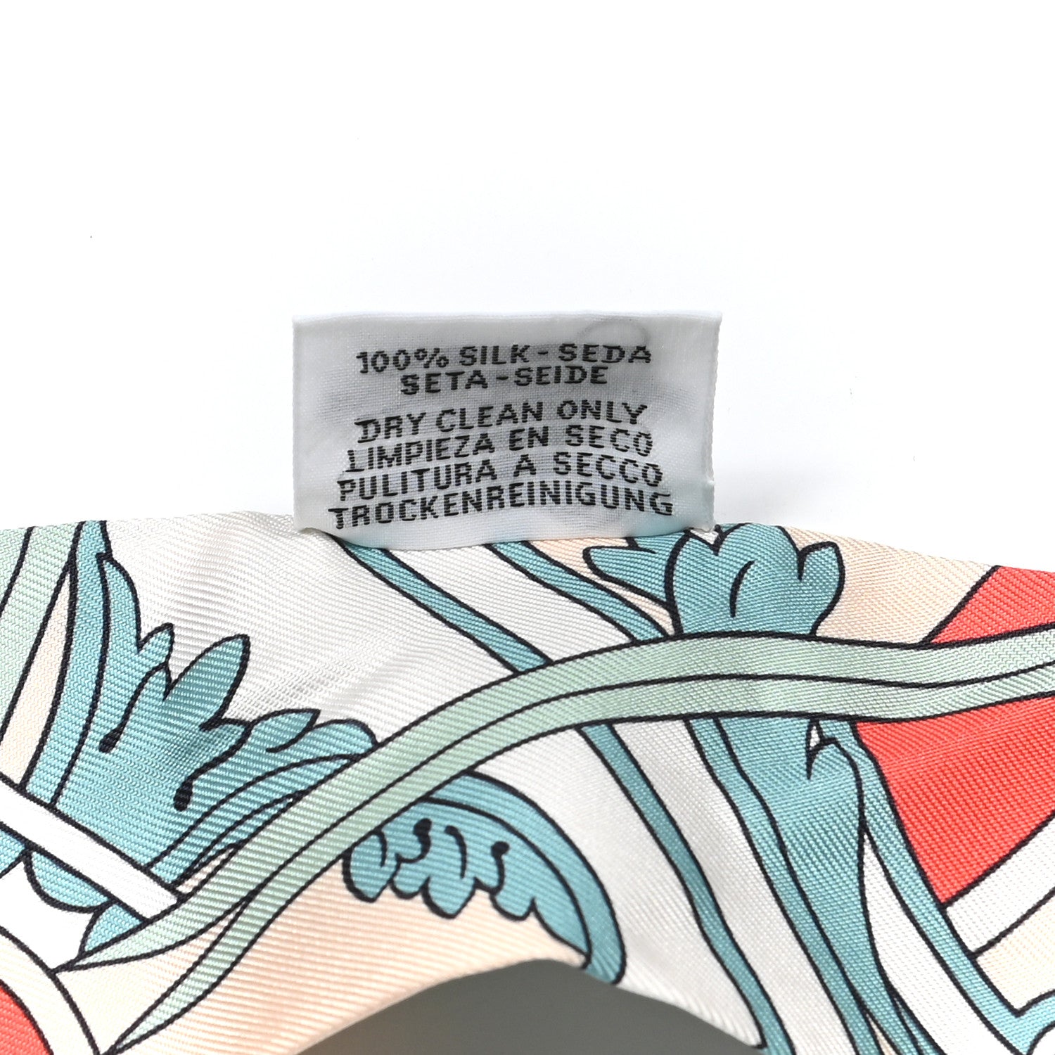 Hermes Silk Washington's Carriage Detail Twilly Creme Aqua Jaune 5 of 6