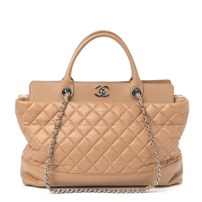 Chanel Aged Calfskin Quilted Be CC Tote Beige 1 of 9