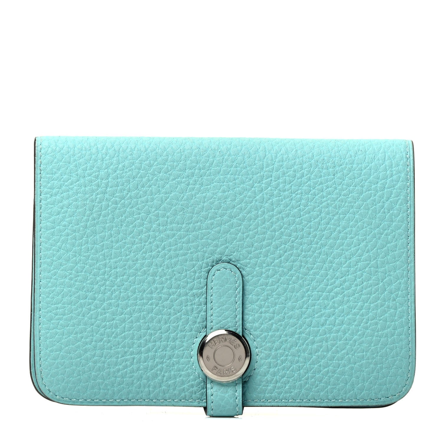 Hermes Togo Dogon Compact Wallet Bleu Atoll 1 of 4