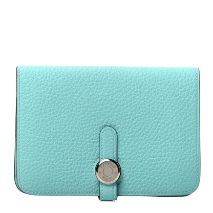 Hermes Togo Dogon Compact Wallet Bleu Atoll 1 of 4