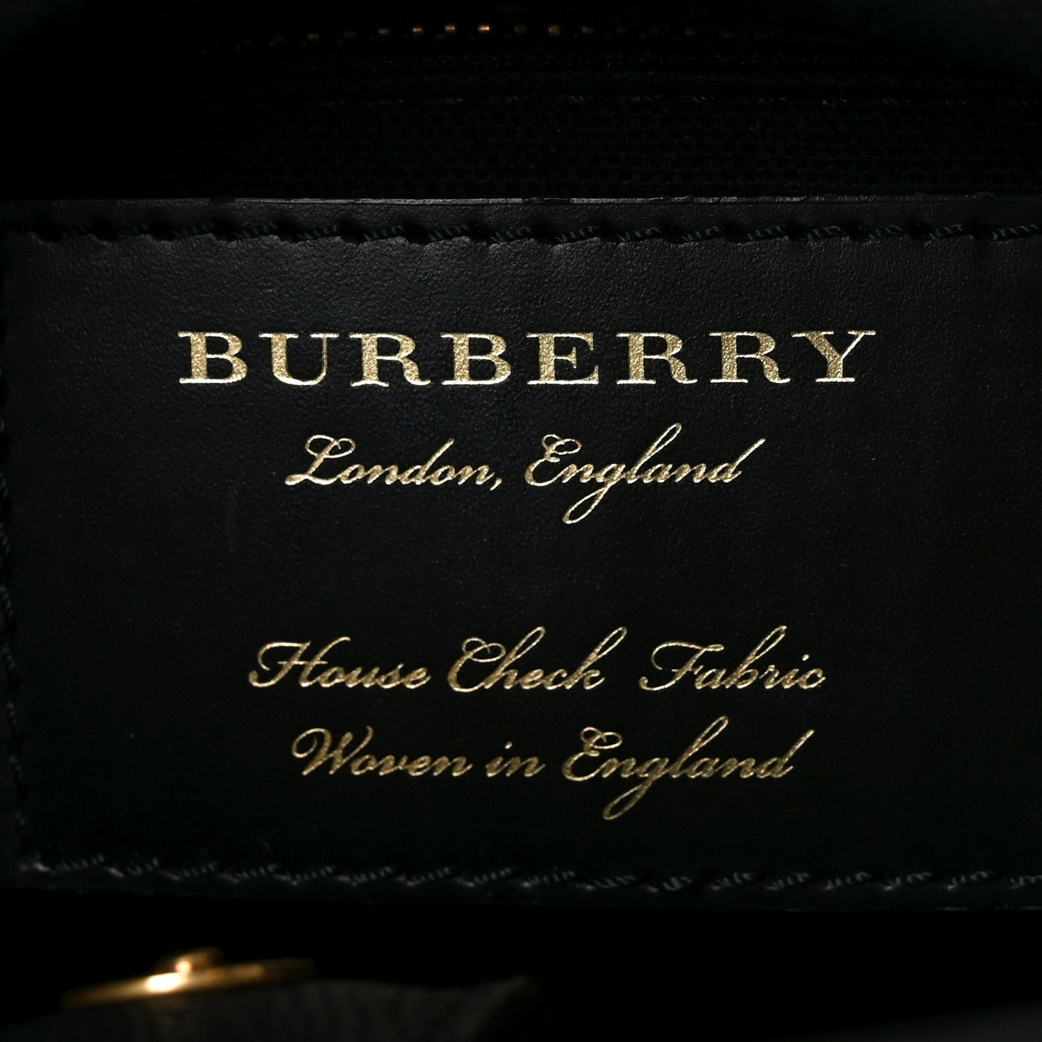 Burberry Grainy Calfskin House Check Small Brogue Banner Tote Black 6 of 9