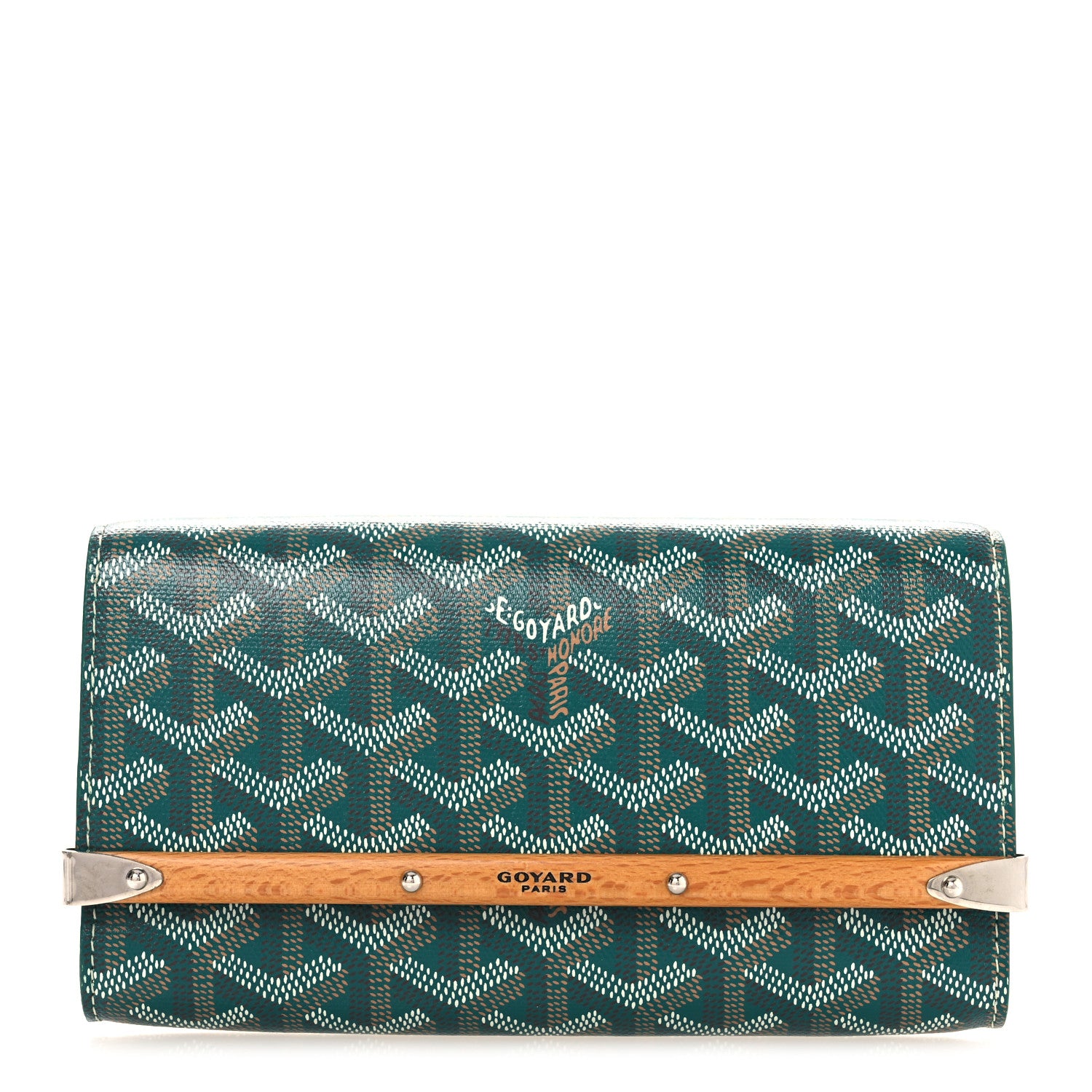 Goyard Goyardine Monte Carlo Bois Clutch Green 1 of 9
