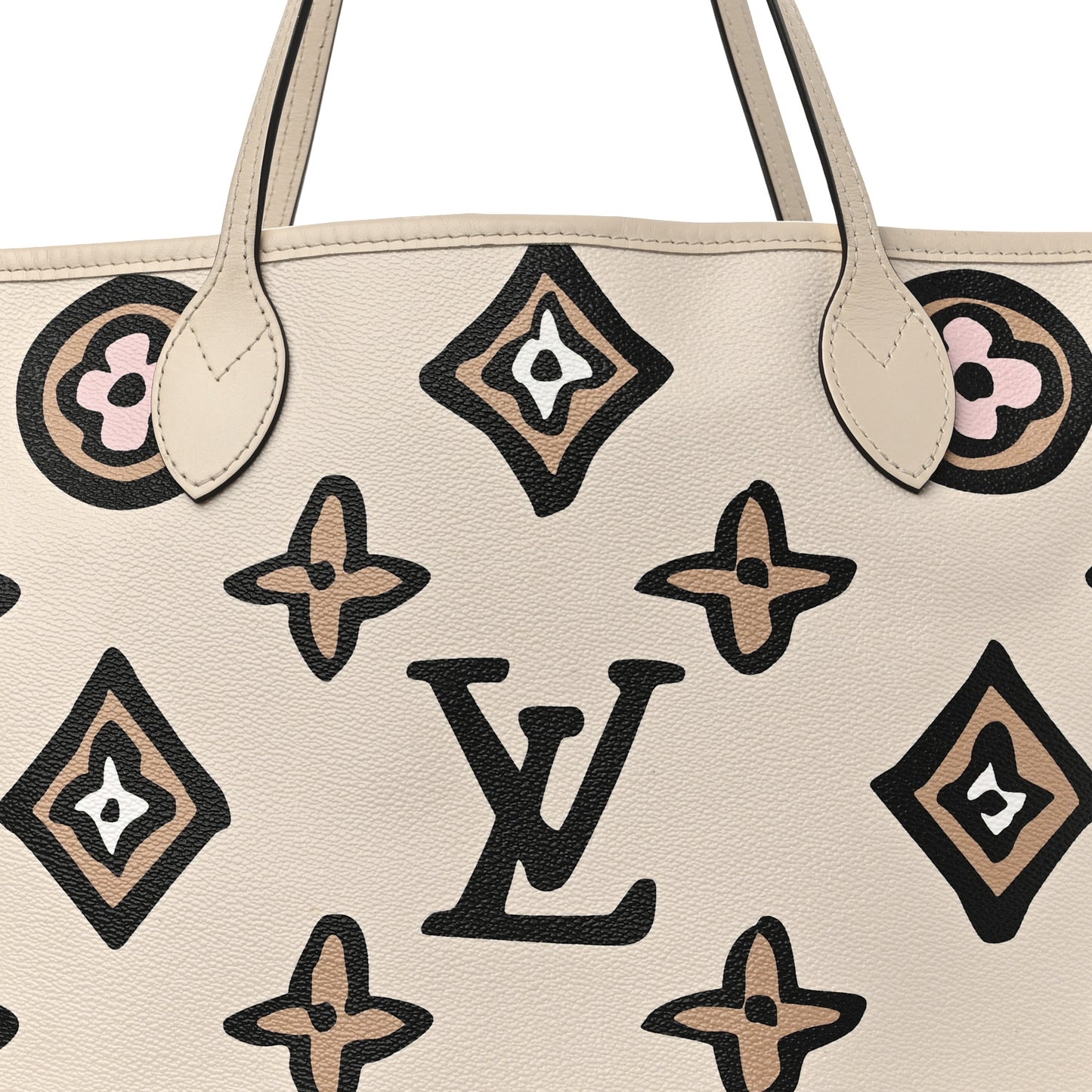 Monogram Giant Wild at Heart Neverfull MM Creme