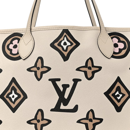 Louis Vuitton Monogram Giant Wild at Heart Neverfull MM Creme 8 of 11