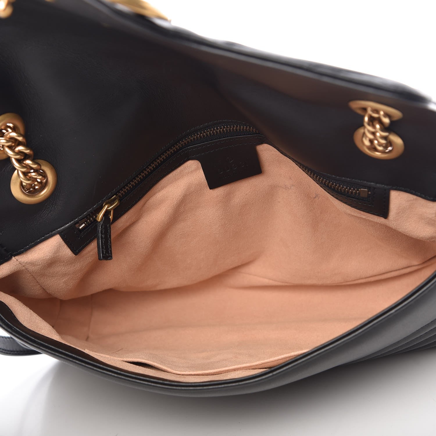Gucci Calfskin Matelasse Medium GG Marmont Shoulder Bag Black 5 of 10
