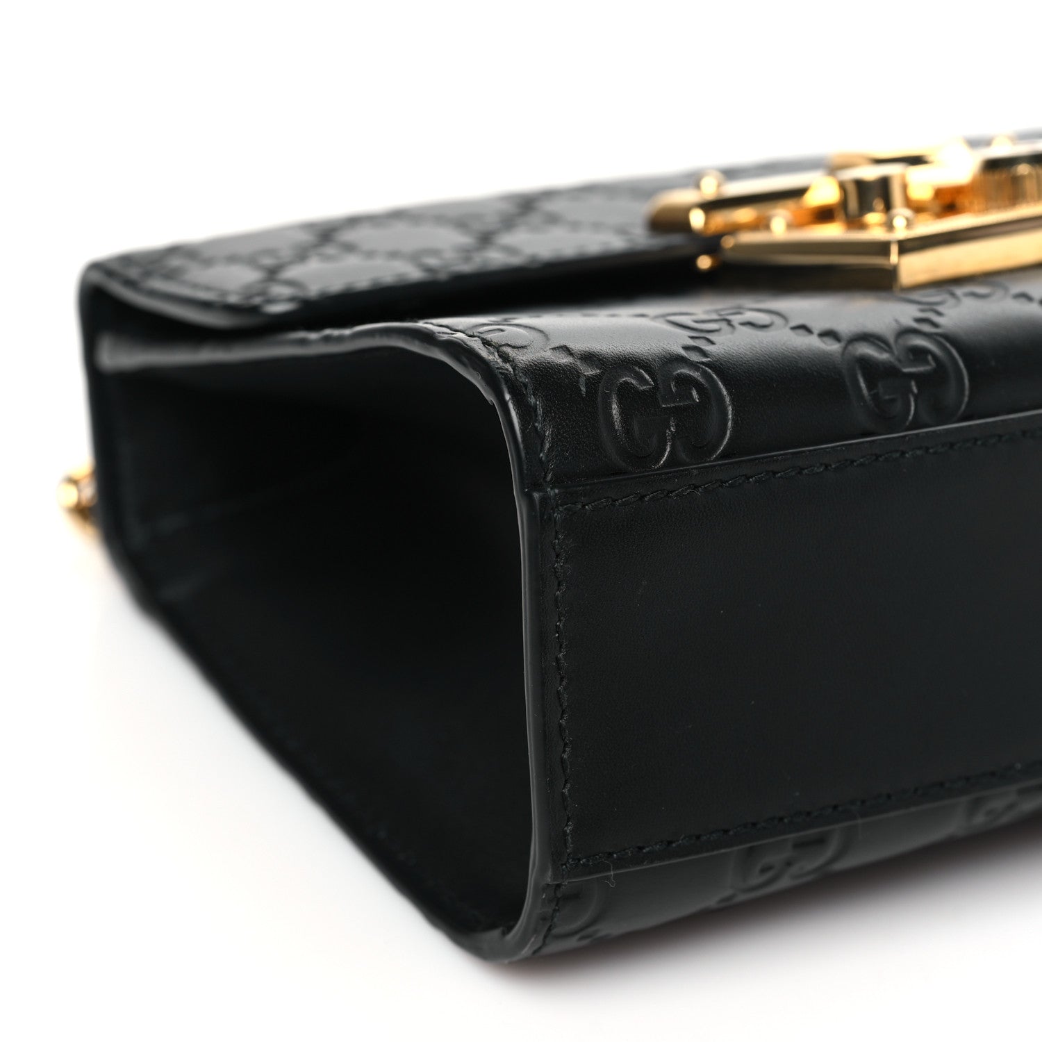 Gucci Guccissima Small Padlock Shoulder Bag Black 9 of 10