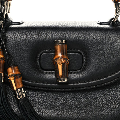 Gucci Calfskin Medium New Bamboo Top Handle Bag Black 9 of 15