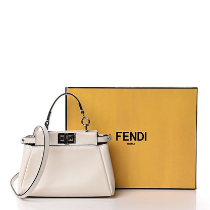 Fendi Shiny Nappa Micro Peekaboo Iconic Satchel White 14 of 14