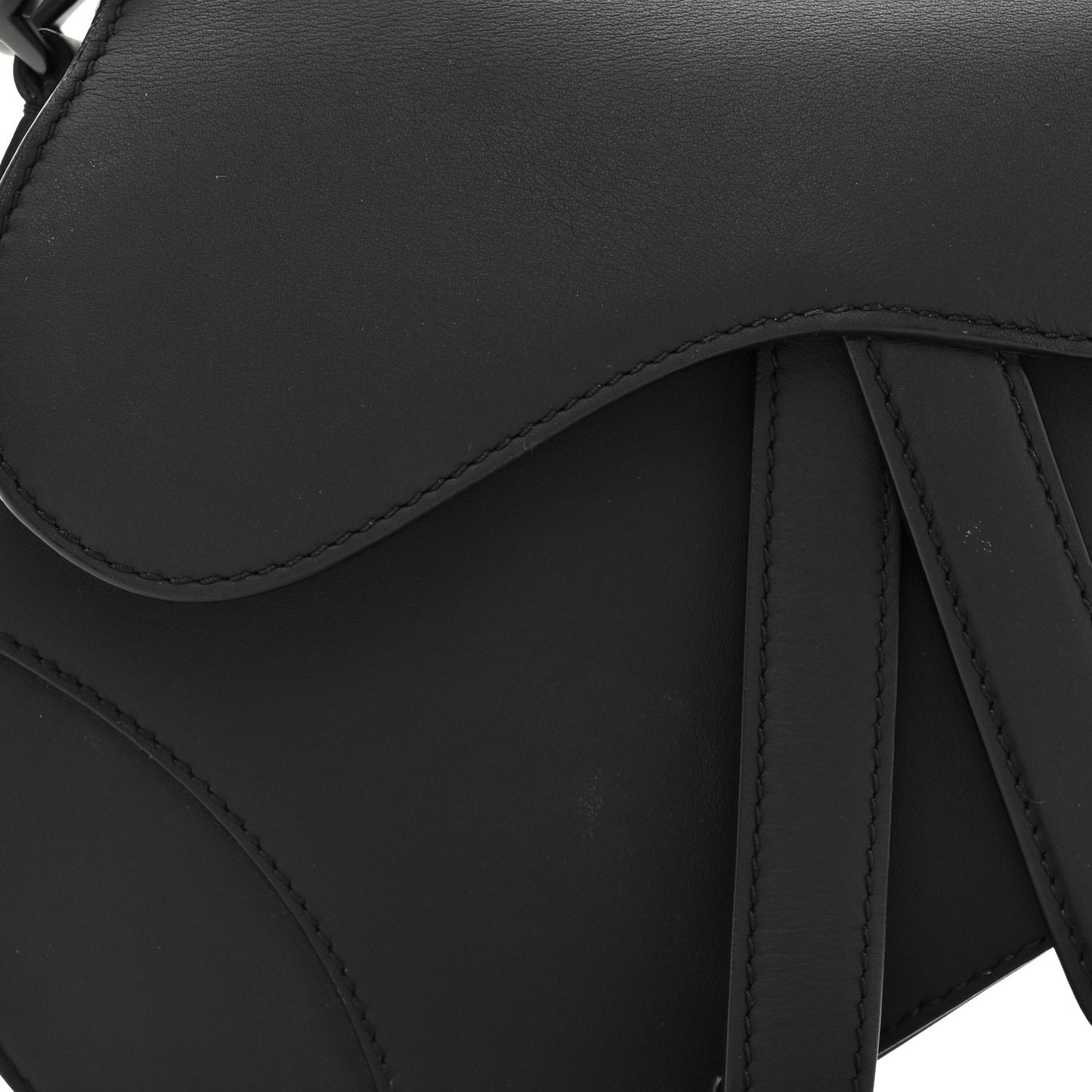 Ultra Matte Calfskin Mini Saddle Bag Black