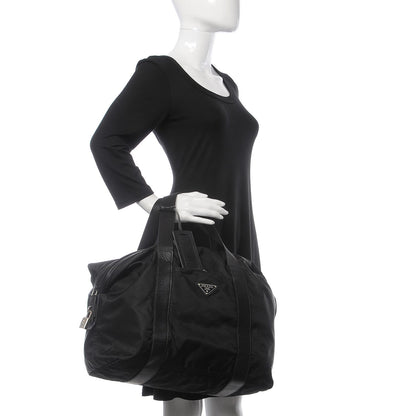 Prada Tessuto Nylon Saffiano Duffel Bag Black 2 of 8
