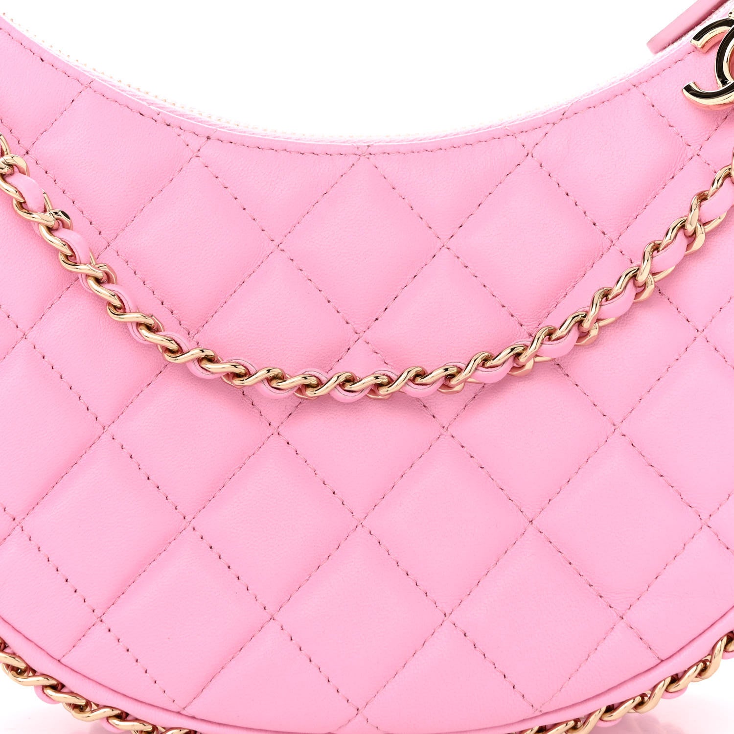Chanel Lambskin Quilted Small Hobo Bag Pink 8 of 11