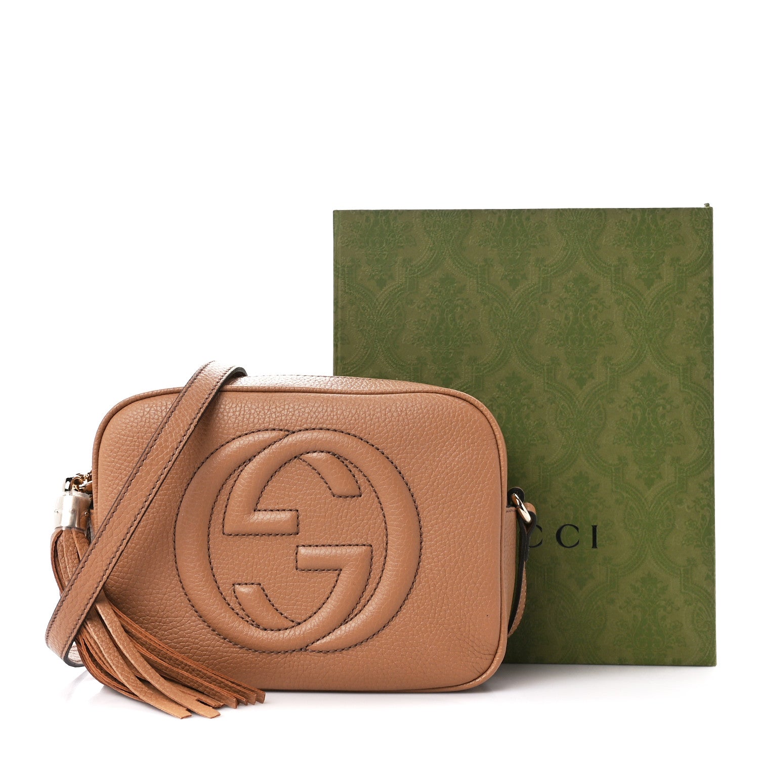 Gucci Pebbled Calfskin Small Soho Disco Bag Camelia 12 of 12