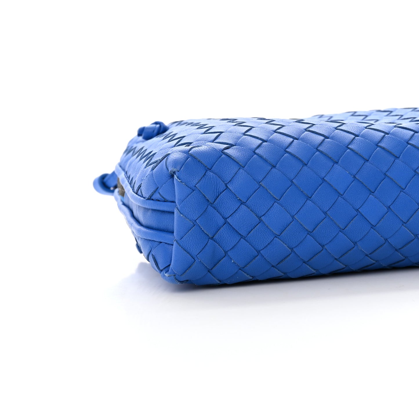Nappa Intrecciato Nodini Crossbody Messenger Signal Blue