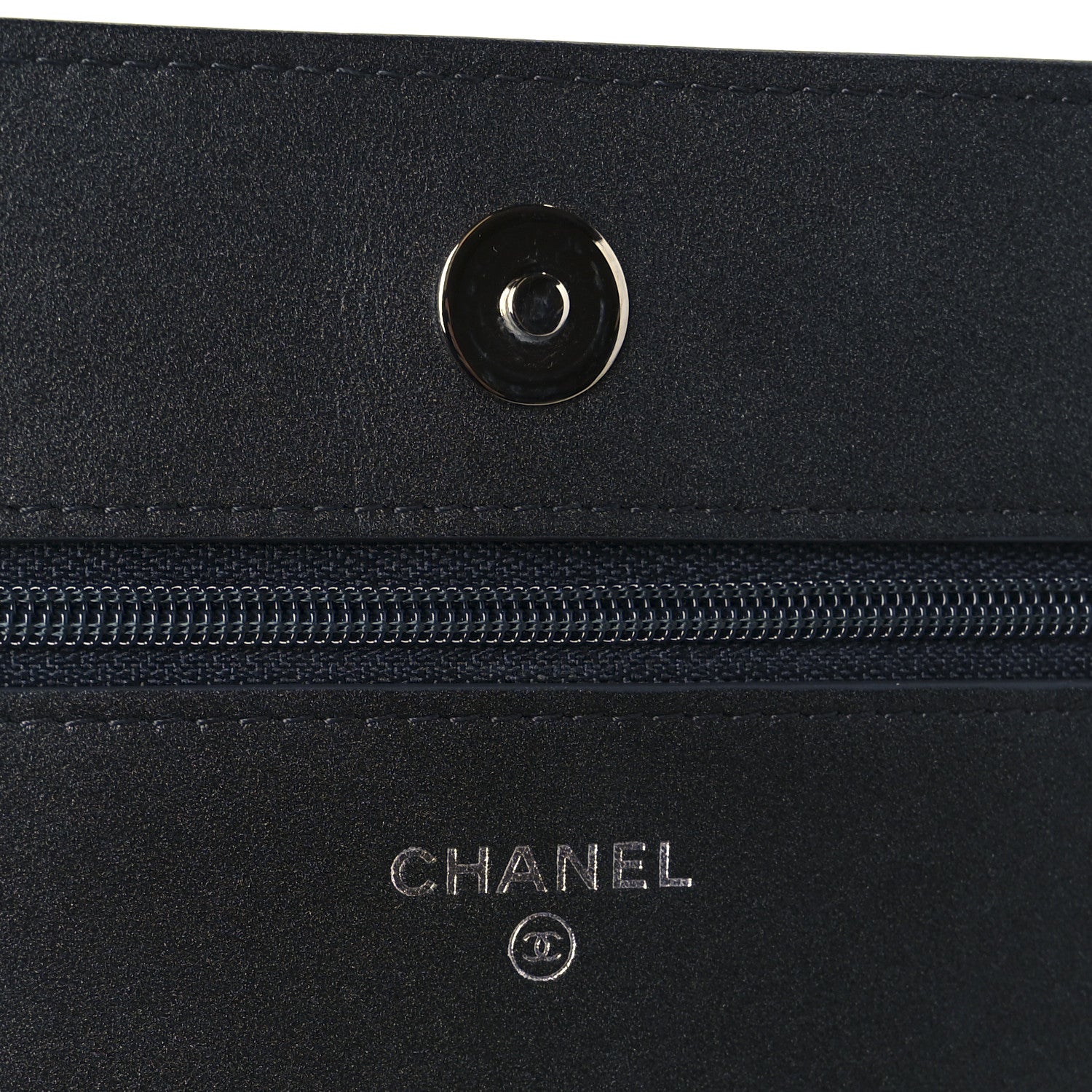 Chanel Goatskin Camellia Embossed Wallet On Chain WOC Grey 6 of 11
