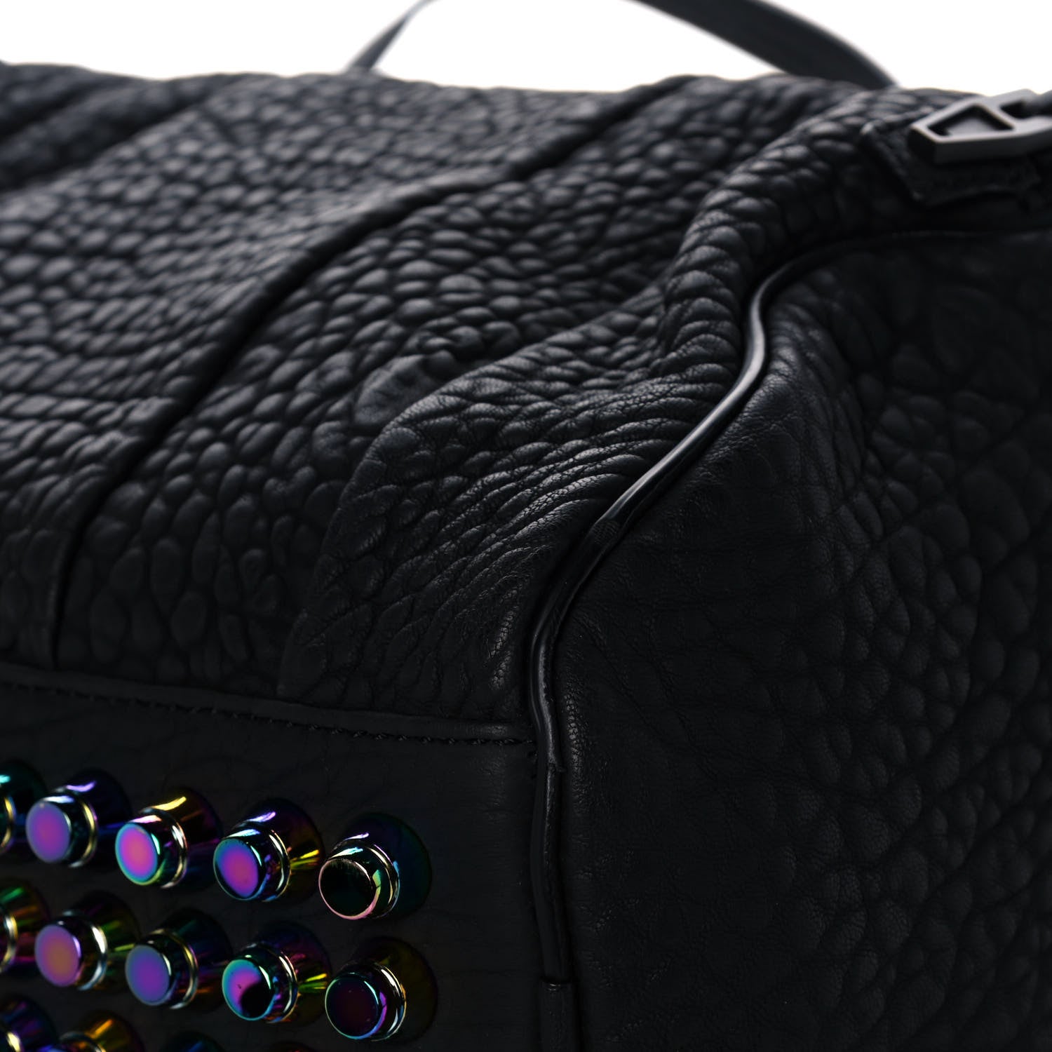 Alexander Wang Pebbled Lambskin Rockie Black Iridescent Hardware 9 of 13