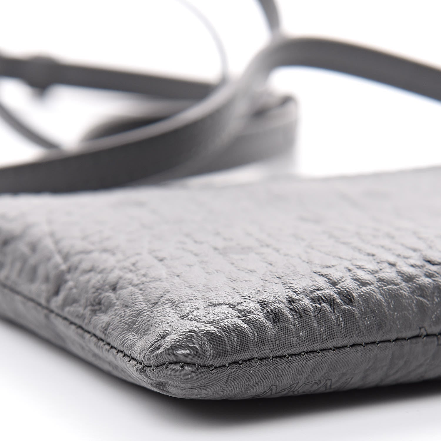 MCM Visetos Crossbody Tech Pouch Grey 8 of 10