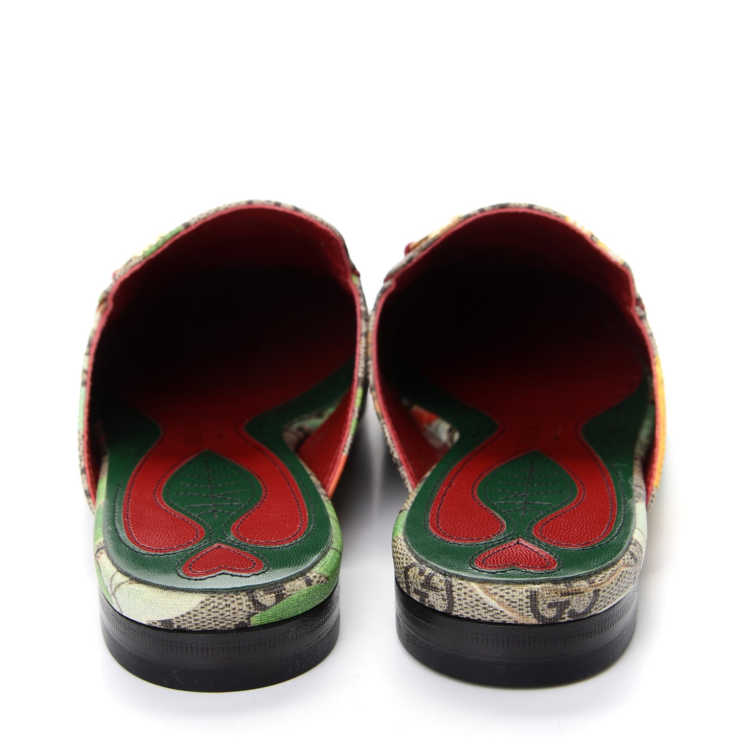 GG Supreme Monogram Tian Womens Princetown Slippers 36 Beige Ebony Multicolor