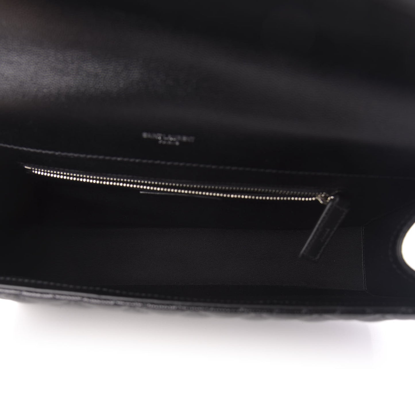 Grain De Poudre Textured Mixed Matelasse Large Triquilt Monogram Satchel Black