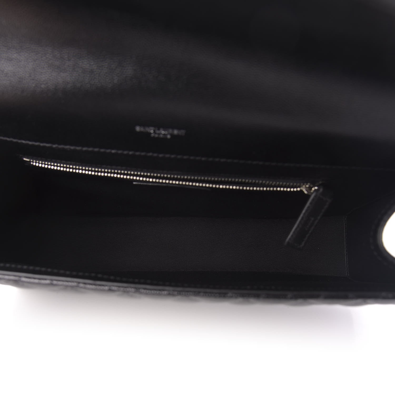Saint Laurent Grain De Poudre Textured Mixed Matelasse Large Triquilt Monogram Satchel Black 5 of 10